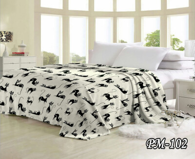 Флісовий плед "Коти на сірому фоні" 160х210 см.