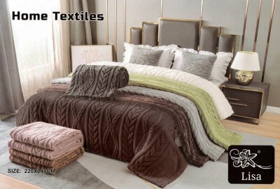 Покривало HOME TEXTILES Косичка 220х240см. Коричневий