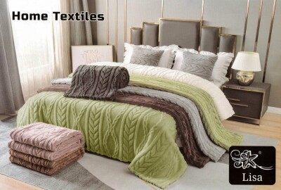 Покривало HOME TEXTILES Косичка 160х220см. Зелений