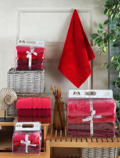 Набір махрових банних рушників (Туреччина) "Червоні" - 4шт.