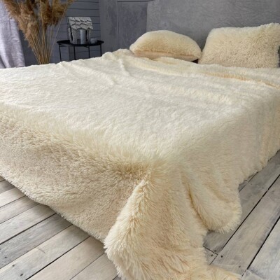 Покривало Colorful Home з довгим ворсом "Травичка" (Шампань) 220х240 см.