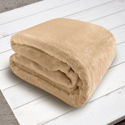 Плед з мікрофібри однотонний "ELWAY" 150х210 см. "Беж"