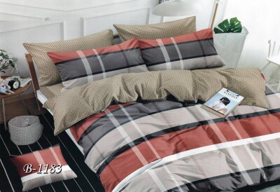 Постільна білизна двоспальна "Абстракція теракотова" B-1183