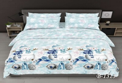 Постільна білизна євро "Сніговик у шапочці" В-1312