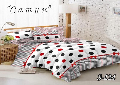 Постільна білизна (сатин) євро "Горошок" S-124