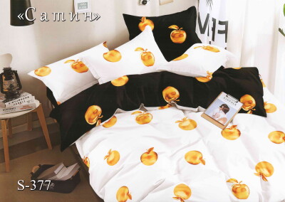 Постельное белье (сатин) полуторное "Золотое-яблоко" S-377