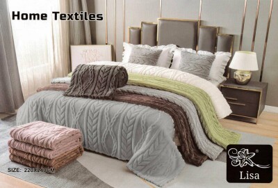 Покривало HOME TEXTILES Косичка 220х240см. Сірий