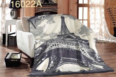 Плед бавовняний Sarar Battaniye "Париж"