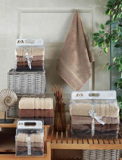 Набір махрових банних рушників (Туреччина) "Коричневі" - 4шт.