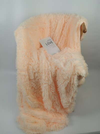 Покривало Colorful Home з довгим ворсом "Травичка" - 160х210см (Персиковий)