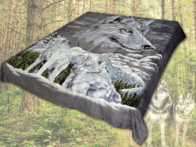 Плед з мікрофібри "ELWAY" 150х210 см. "Вовки"