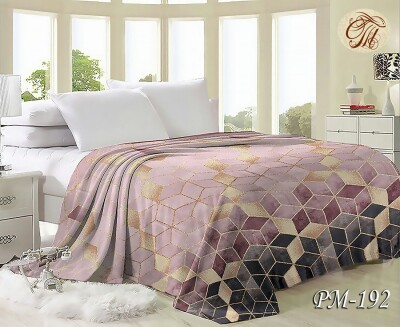 Флісовий плед "Абстракція рожево-золота" 160х210 см.