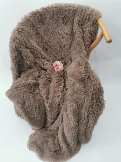 Покривало Colorful Home з довгим ворсом "Травичка" - 160х210см (Світло-коричневий)