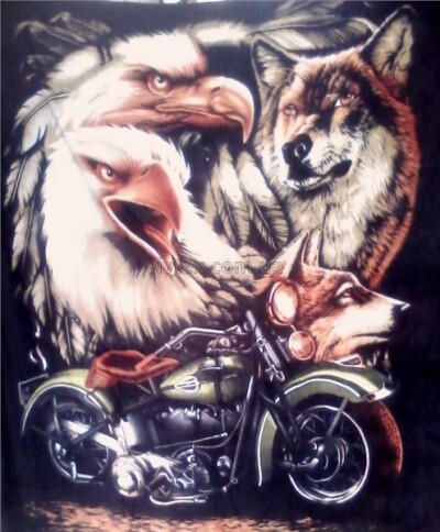 Плед з мікрофібри "ELWAY" 200х220 см. "Байк"