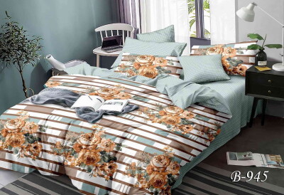 Постільна білизна двоспальна "Смуга в горошок" B-945