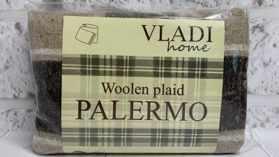 Плед напівшерсть Vladi 140х200см. "PALERMO" Коричневий