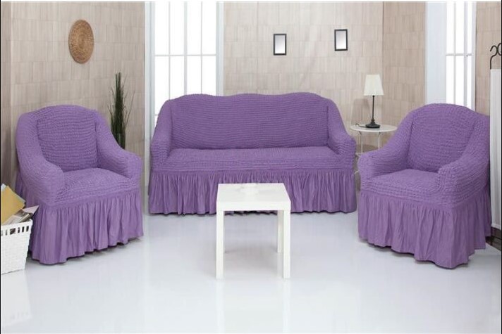 Чохол на диван + 2 крісла "Ніжно-фіолетовий"