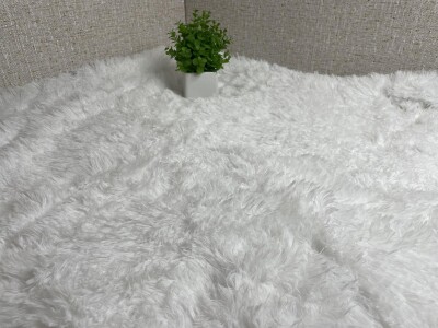 Покривало Colorful Home з довгим ворсом "Травичка" (Білий) 220х240 см.