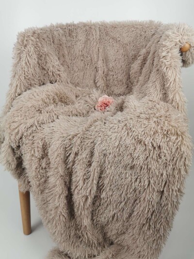 Покривало Colorful Home з довгим ворсом "Травичка" - 160х210см (Пісочний)