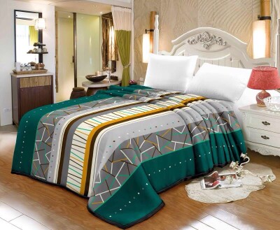 Плед із мікрофібри "ELWAY" 150х210 см. "Абстракція зелена"