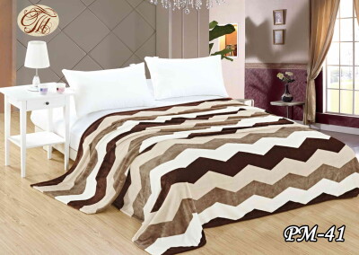 Флісовий плед "Зігзаг бежевий" 200х220 см.