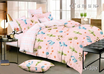 Постільна білизна (сатин) двоспальна "Кактус" S-408