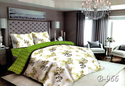 Постільна білизна євро "Зелені кущики" B-966