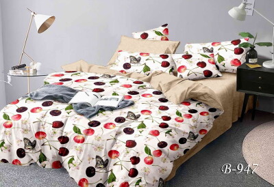 Постільна білизна двоспальна "Вишня" B-947