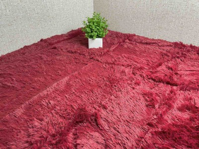 Покривало Colorful Home з довгим ворсом "Травичка" (Бордо) 220х240 см.