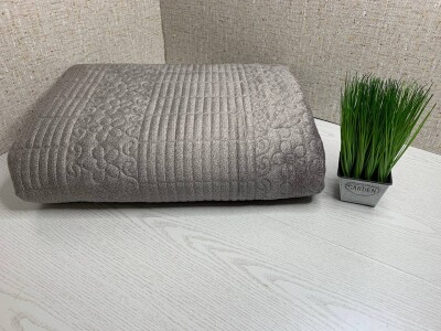 Покривало велюрове двостороннє "HOME TEXTILE" (Сірий) 200х220 см.