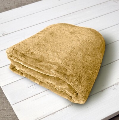 Плед з мікрофібри однотонний "ELWAY" 150х210 см. "Гірчичний"