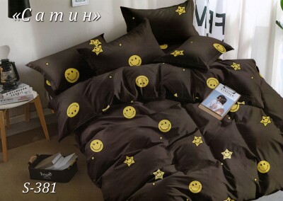 Постільна білизна (сатин) євро "Смайлик" S-381