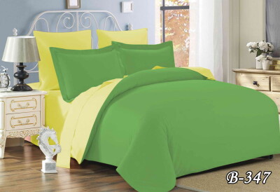 Постільна білизна полуторна "Зелено-жовтий" П-347