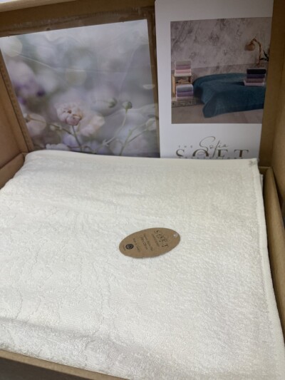 Махрове покривало 200х220 см. (Молочний)