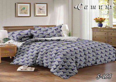 Постільна білизна (сатин) сімейна "Ромбик хвилястий" S-155