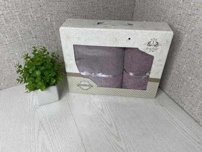 Набір махрових рушників (2 шт.) "Алмаз фіолетовий"