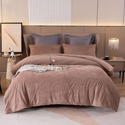 Покривало Colorful Home велюр + 2 наволочки 50х70см. "Бежевий"