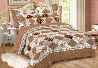 Покривало стьобане "Fashion" печворк 230х240 см. + 2 наволочки 50х70 см. "Квіти"
