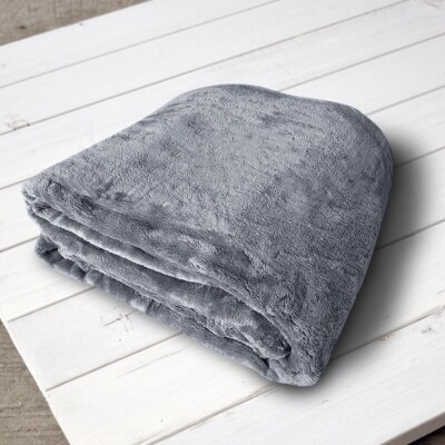 Плед з мікрофібри однотонний "ELWAY" 150х210 см. "Графітовий"