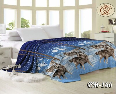 Флісовий плед "Зимовий вовк" 160х210 см.