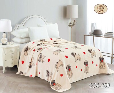 Флісовий плед "Бульдог" 220х240 см.