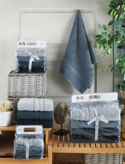 Набір махрових рушників для обличчя (Туреччина) "Сірі" - 4шт.