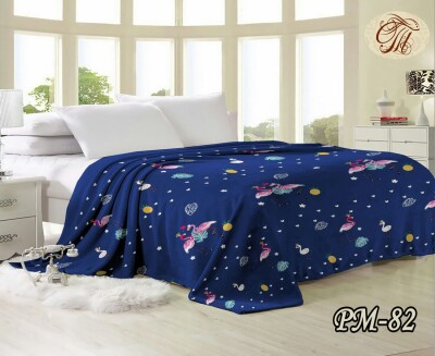 Флісовий плед "Фламінго на синьому фоні" 160х210 см.